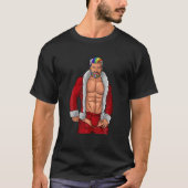 T-shirt Noël Gay Santa Claus LGBTQ Rainbow Funny Noël (Devant)