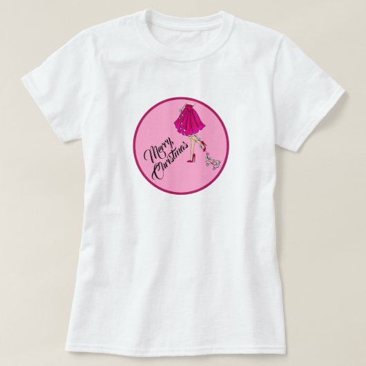 T-shirt Noël Glam Rose  (Design devant)