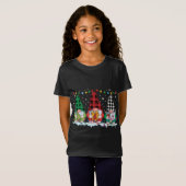 T-Shirt Noël Gnomes Buffalo Plaid Rouge Blanc Vert Xma (Devant entier)