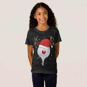 T-Shirt Noël Goft Reindeer Funny Santa Hat Golf Lover (Devant entier)