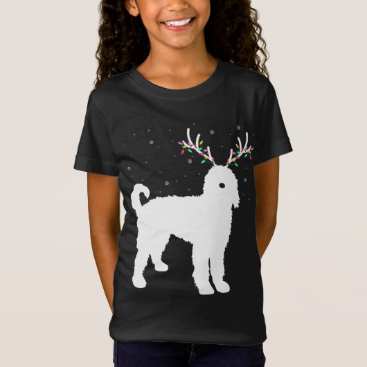 T-Shirt Noël Goldendoodé avec Antlers Xmas Reindeer (Devant)