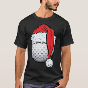 T-shirt Noël Golf Ball Santa Hat Funny Sport Noël
