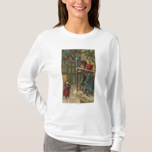 T-shirt Noël GreetingKids observant Père Noël