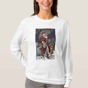 T-shirt Noël GreetingSanta avec le parapluie