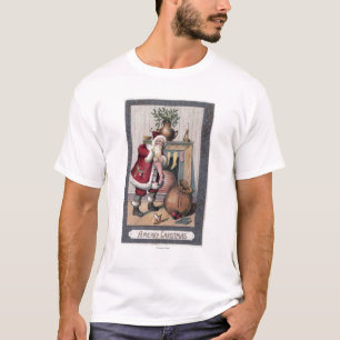 T-shirt Noël GreetingSanta bourrant des bas