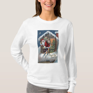 T-shirt Noël GreetingSanta montant la fenêtre
