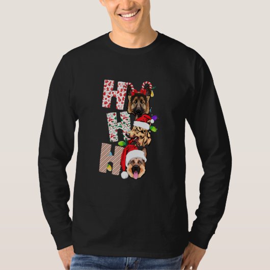 T-shirt Noël Ho Ho Ho Shepherd Chien pour chien animaux do (Devant)