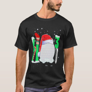 T-shirt Noël Ho Ho X 3 Golf Holiday Santa Hat Xmas