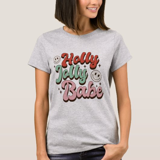 T-shirt Noël Holly Jolly Babe (Devant)