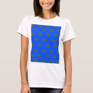 T-shirt Noël Holly motif décoratif sur bleu