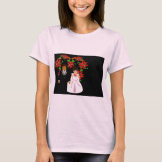T-shirt Noël Interracial Mariage Couple Heart Wreath