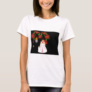 T-shirt Noël Interracial Mariage Couple Heart Wreath
