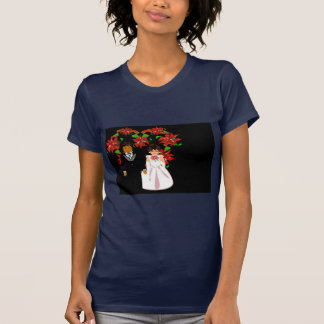 T-shirt Noël Interracial Mariage Couple Heart Wreath
