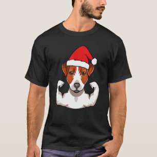 T-shirt Noël Jack Russell À Santa Hat Noël