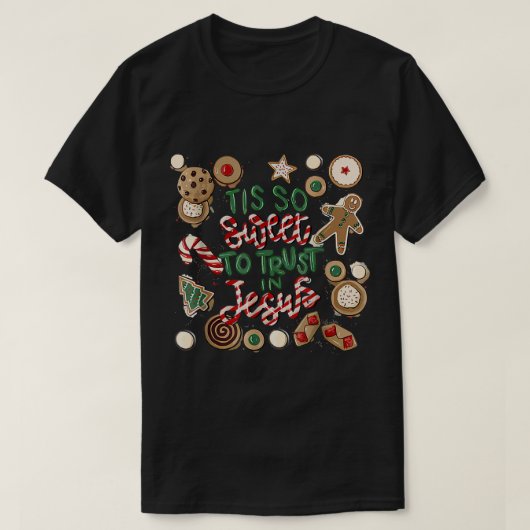 T-shirt Noël Jésus Est Si Doux De Faire Confiance En Jésus (Design devant)