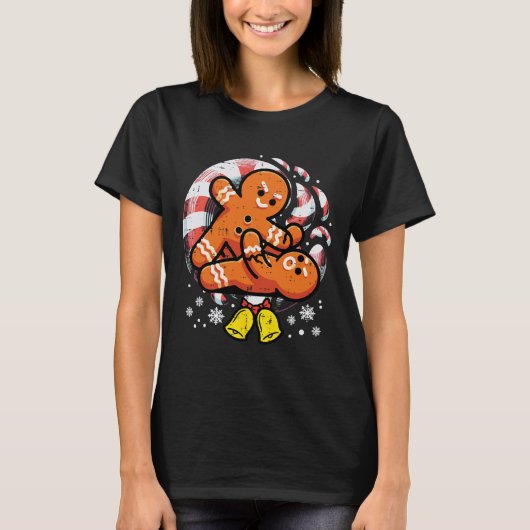 T-shirt Noël Jiu Jitsu Gingerbread Xmas Bjj Lutte (Devant)