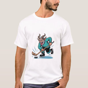 T-shirt Noël Joue au Hockey sur Glace Spooky Noël Sport