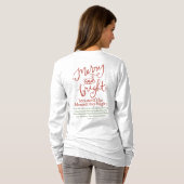 T-shirt Noël Joyeux et lumineux Saint Rouge Vert Cendres G (Dos entier)