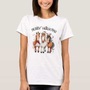 T-shirt Noël Joyeux Horsemas Cheval de Noël