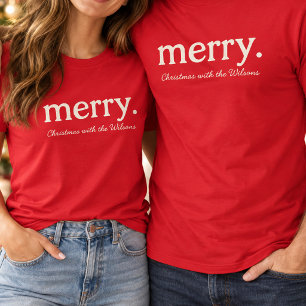 T-shirt Noël joyeux minimaliste moderne pour la famille as