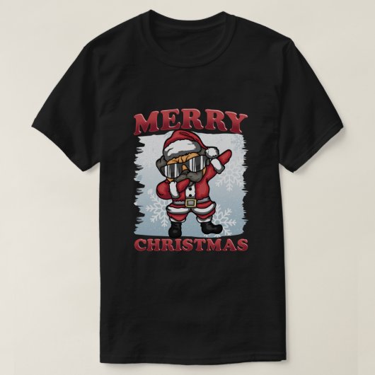 T-shirt Noël - Joyeux Noël Carlin chien Père Noël (Design devant)