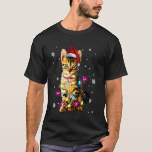 T-shirt Noël Kitten Noël Chat à neige Arbre Santa Hat P