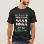 T-shirt Noël laid T Rex Noël Mangeons (Devant)