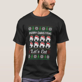 T-shirt Noël laid T Rex Noël Mangeons