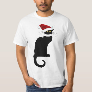 T-shirt Noël Le Conversation Noir Avec Santa Hat