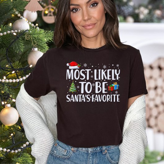 T-shirt Noël Le Plus Susceptible D'Être Père Noël Favori D