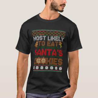 T-shirt Noël Les Plus Susceptibles De Manger Père Noël Coo