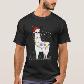 T-shirt Noël Llama Santa Hat Ugly Xmas Arbre Alpaca (Devant)