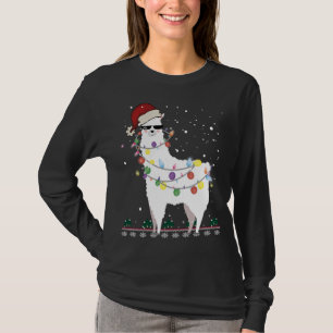 T-shirt Noël Llama Santa Hat Ugly Xmas Arbre Alpaca Gi