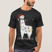 T-shirt Noël Llama Santa Hat Ugly Xmas Arbre Alpaca Gi (Devant)