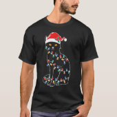 T-shirt Noël Lumières Chat Chat Noël (Devant)