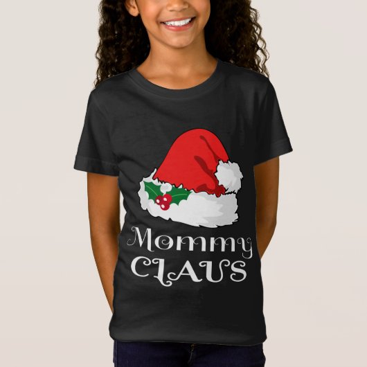 T-Shirt Noël Maman Claus Correspondant Pyjama Santa Hat X- (Devant)