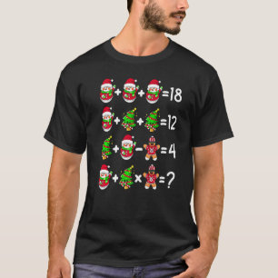T-shirt Noël Math Enseignant Opérations Quiz Arbre Cookie