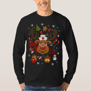 T-shirt Noël Médicale Équipage Infirmière Reindeer Noël