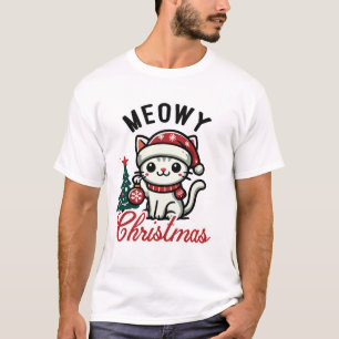 T-shirt Noël Meowy - Festive Festive Fête de Chat Holiday