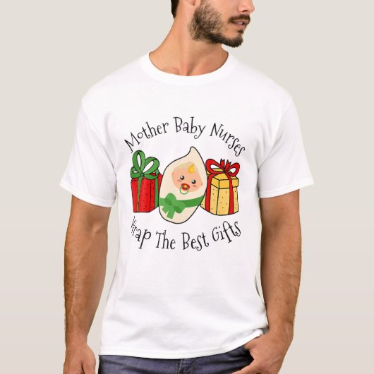 T-shirt Noël Mère Bébé Infirmières Envelopper Les Meilleur (Devant)
