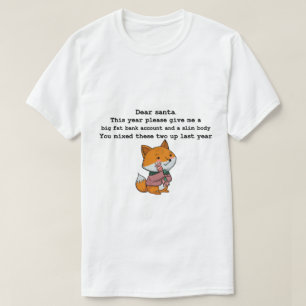 T-shirt Noël mignon, drôle de graphisme renard avec Cher P