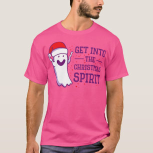 T-shirt Noël mignon Fantôme Halloween Noël Esprit Sa