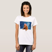 T-shirt Noël Mignonne Golden Retriever Chien Santa Hat Nei (Devant entier)