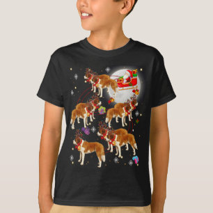 T-shirt Noël Mignonne Père Noël équitation Saint Bernard X