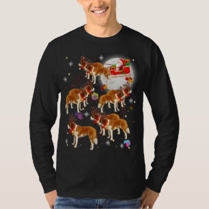 T-shirt Noël Mignonne Père Noël équitation Saint Bernard X
