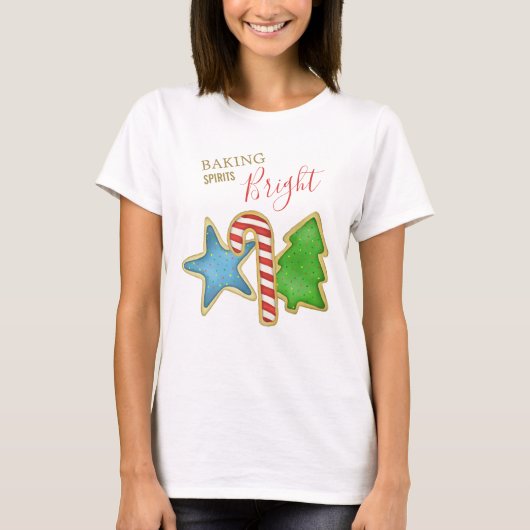 T-shirt Noël mignonne Whimsical Baking Spirits brillant (Devant)