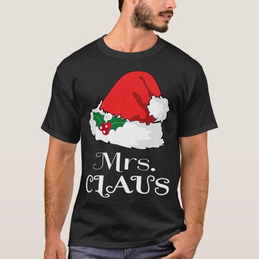 T-shirt Noël Mme Claus Correspondant Pyjama Santa Hat X-m (Devant)
