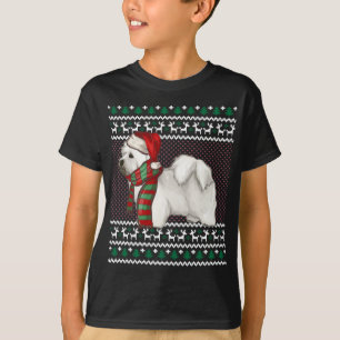 T-shirt Noël moche de Noël Coton de Tulear Chien Santa Hat
