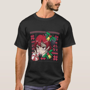T-shirt Noël moche Otaku Ahegao Ecchi Etchi Lewd Henta