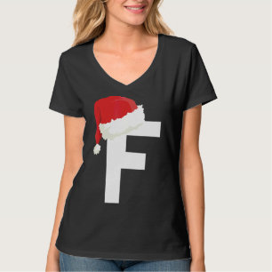 T-shirt Noël Monogramme Pour Les Familles Lettre F